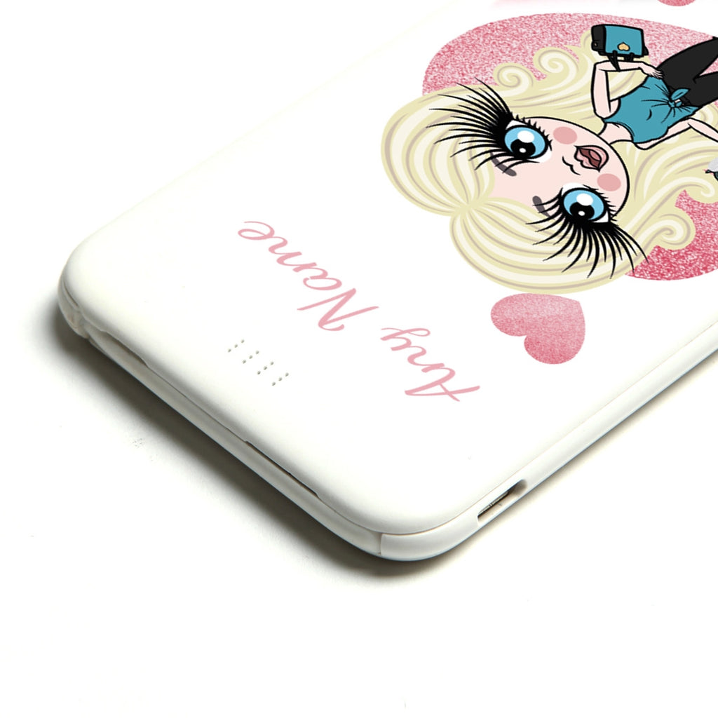 ClaireaBella Girls Glitter Heart Portable Power Bank - Image 4