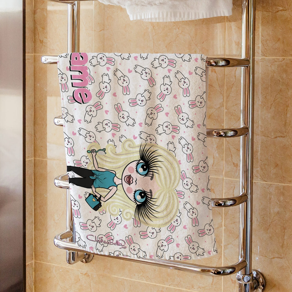 ClaireaBella Girls Bunny Hand Towel - Image 1