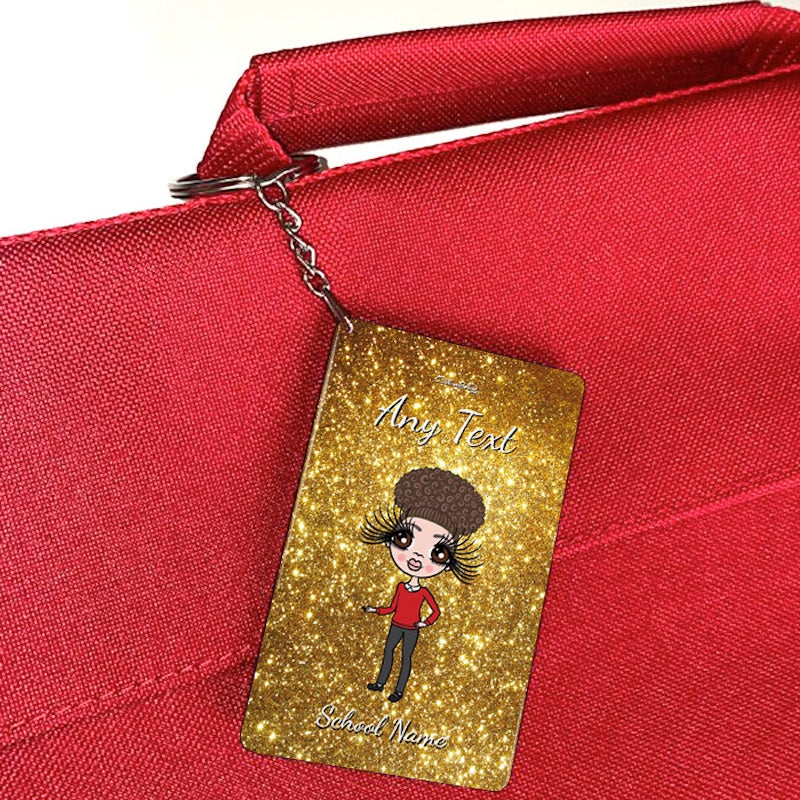 ClaireaBella Girls Personalised Gold Glitter Keyring - Image 3