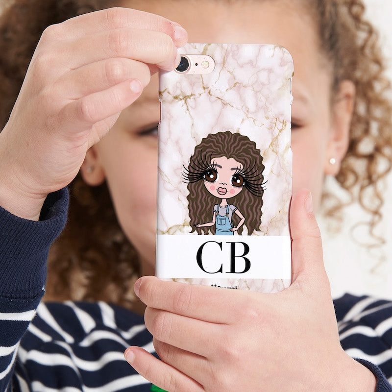 ClaireaBella Girls Personalised The LUX Collection Pink Marble Phone Case - Image 3