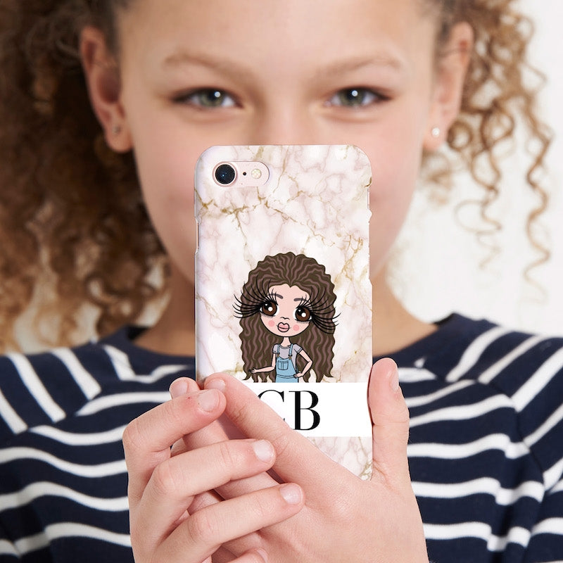 ClaireaBella Girls Personalised The LUX Collection Pink Marble Phone Case - Image 4