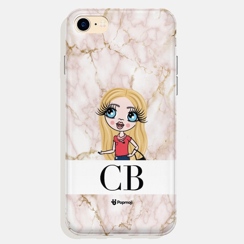 ClaireaBella Girls Personalised The LUX Collection Pink Marble Phone Case - Image 2