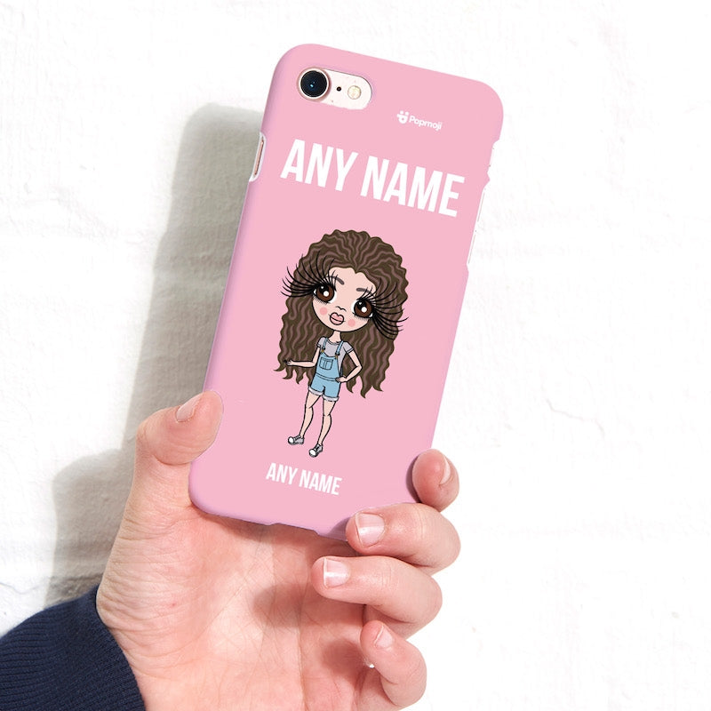 ClaireaBella Girls Personalised Pink Power Phone Case - Image 1