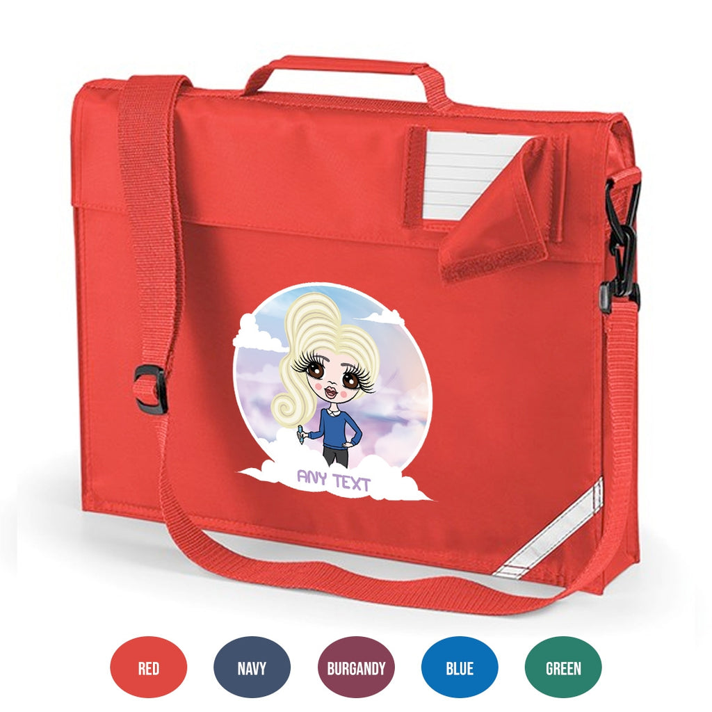 ClaireaBella Girls Premium Personalised Clouds Book Bag - Image 2