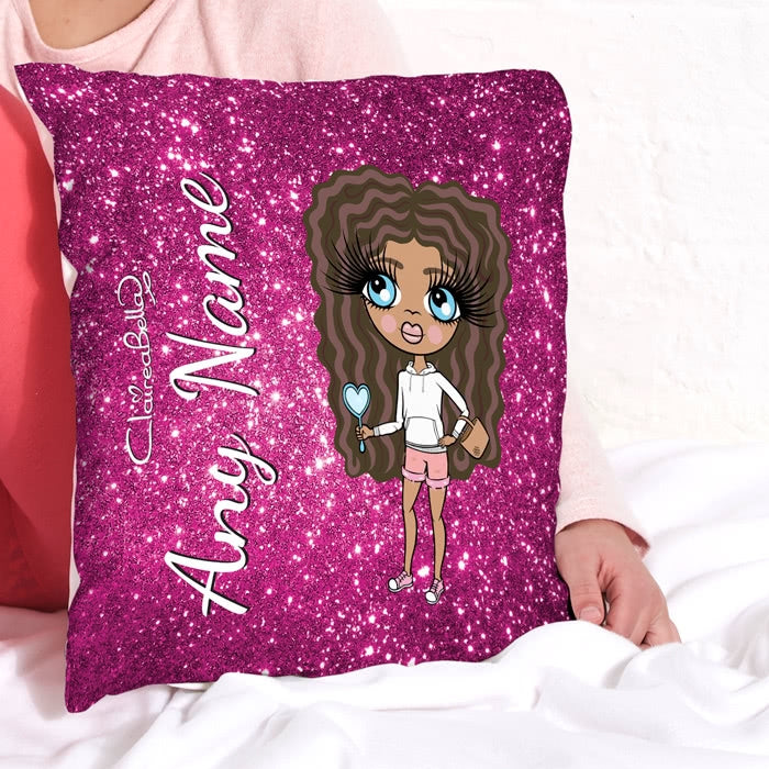 ClaireaBella Girls Square Cushion - Glitter Print Effect - Image 3
