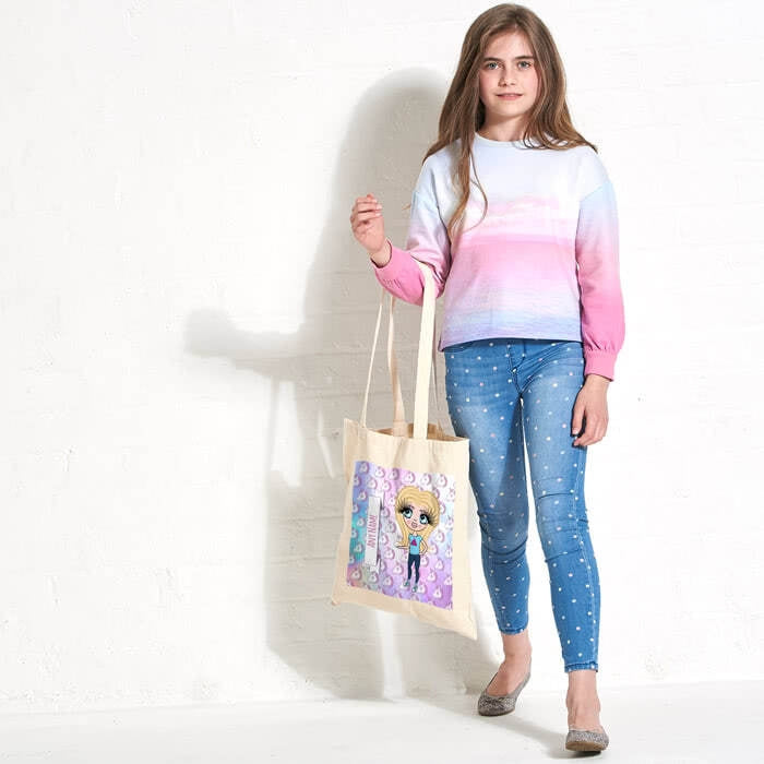 ClaireaBella Girls Unicorn Emoji Canvas Bag - Image 4