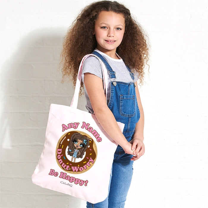 ClaireaBella Girls Donut Pastel Canvas Shopper - Image 1
