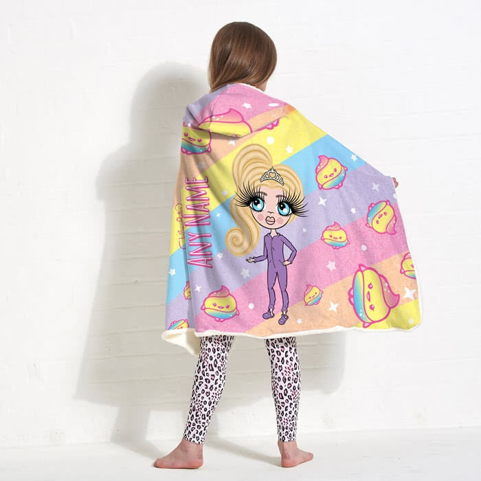 ClaireaBella Girls Unicorn Poop Emoji Hooded Blanket - Image 3