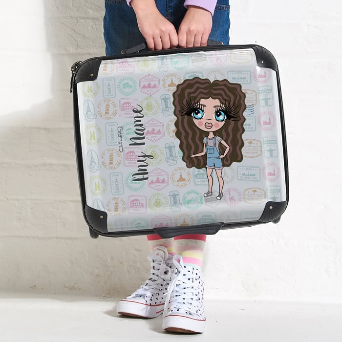 ClaireaBella Girls Travel Stamp Weekend Suitcase - Image 2