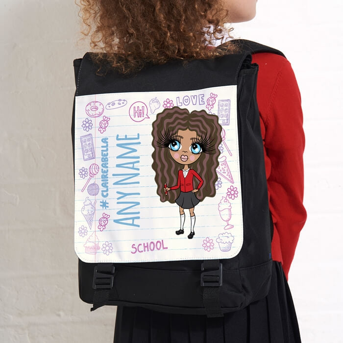 ClaireaBella Girls Notebook Print Large Backpack - Image 2