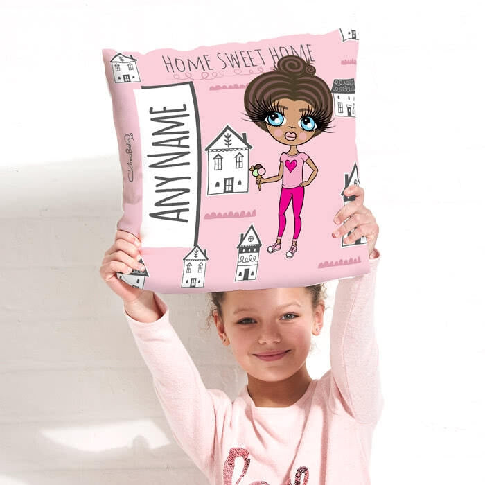 ClaireaBella Girls Square Cushion - Home Sweet Home - Image 3