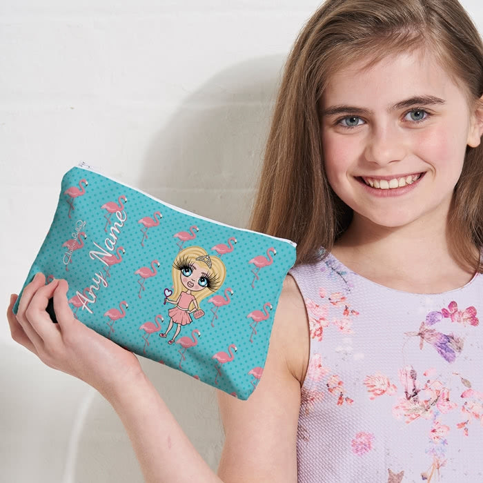 ClaireaBella Girls Flamingo Print Make Up Bag - Image 4