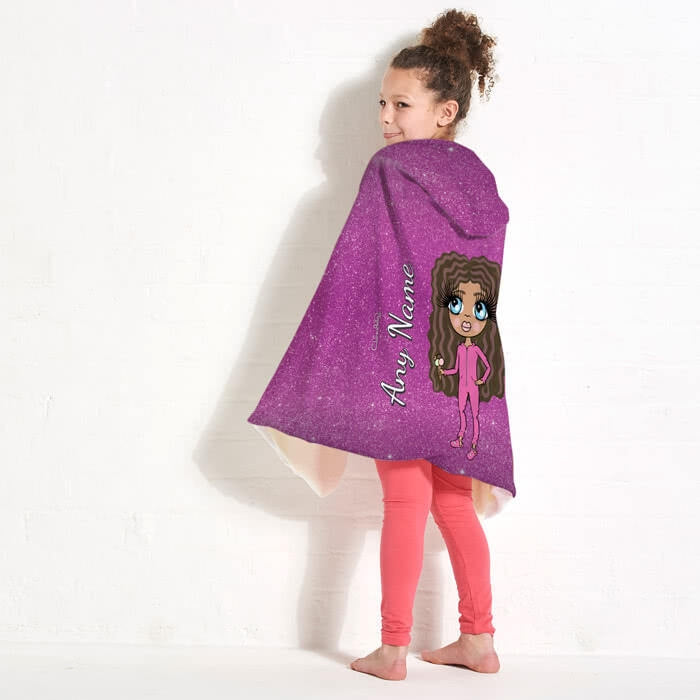 ClaireaBella Girls Glitter Effect Hooded Blanket - Image 3