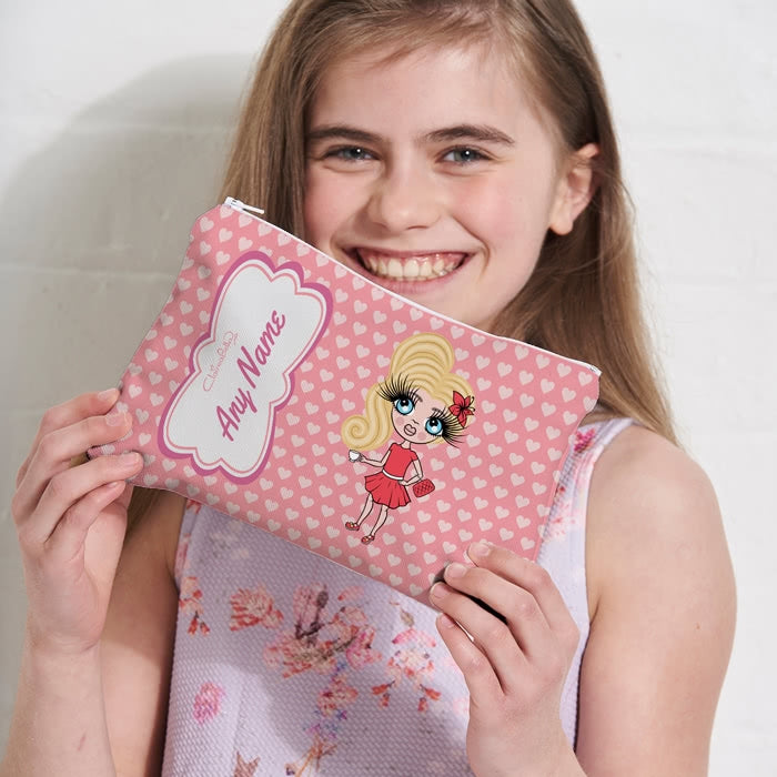 ClaireaBella Girls Heart Print Make Up Bag - Image 4