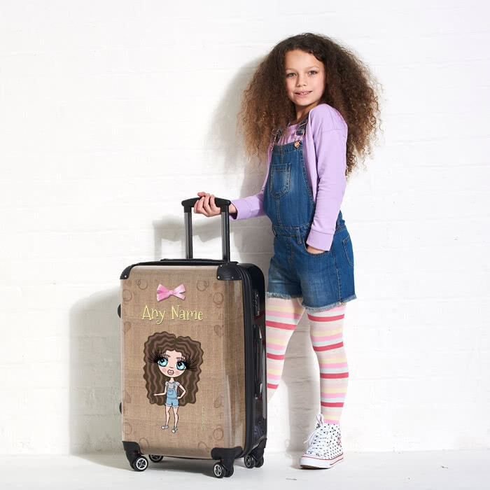 ClaireaBella Girls Jute Print Suitcase - Image 1