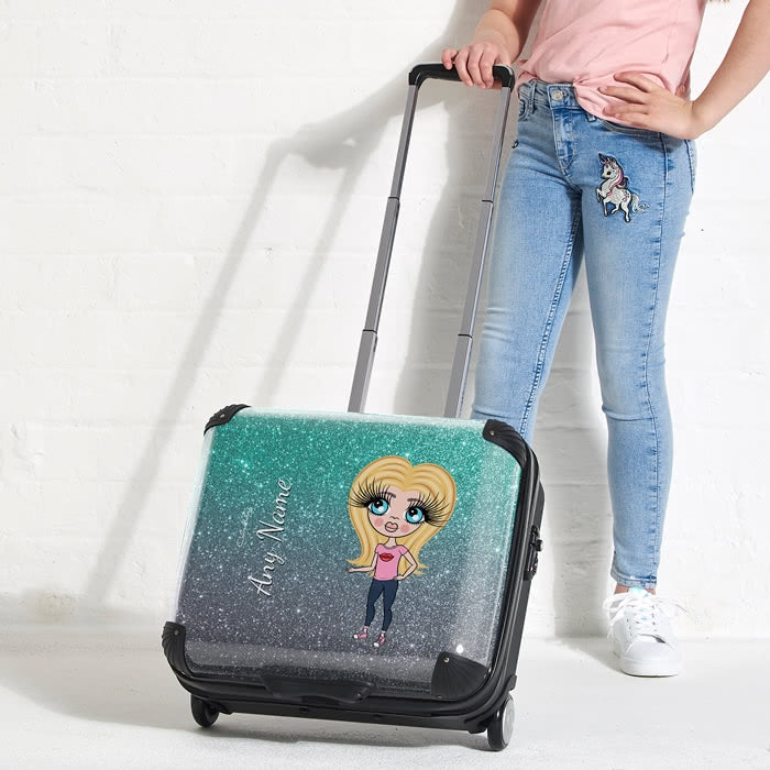 ClaireaBella Girls Ombre Glitter Effect Weekend Suitcase - Image 1