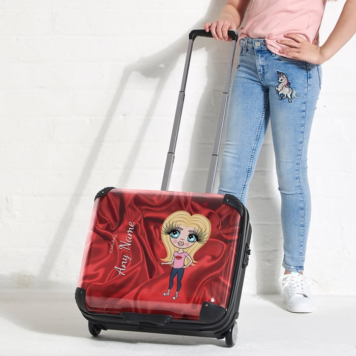 ClaireaBella Girls Silky Satin Effect Weekend Suitcase - Image 1