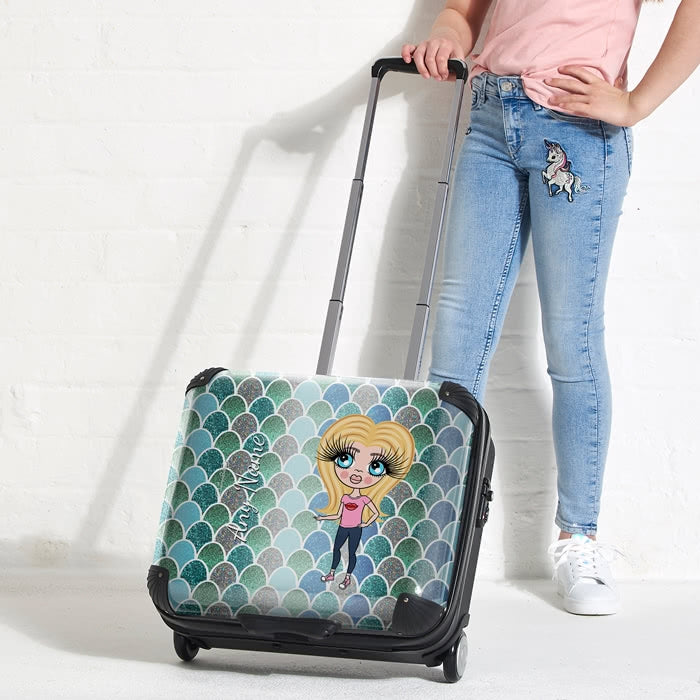 ClaireaBella Girls Mermaid Glitter Effect Weekend Suitcase - Image 1