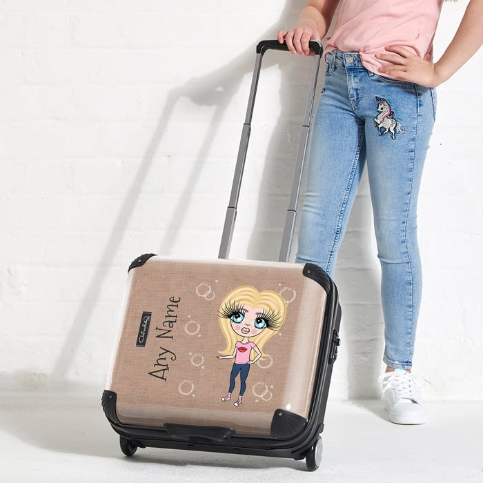 ClaireaBella Girls Jute Print Weekend Suitcase - Image 3