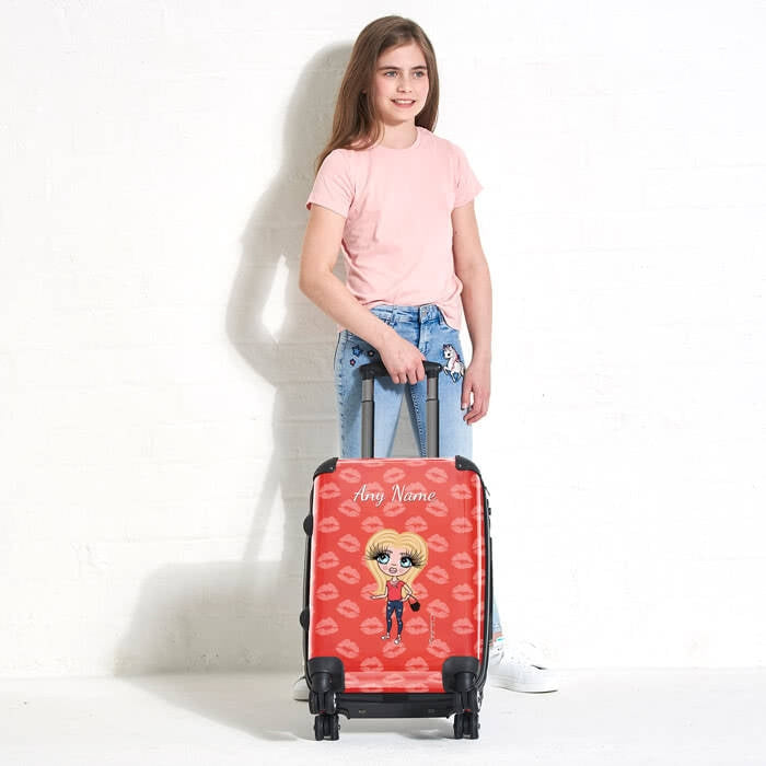 ClaireaBella Girls Lip Print Suitcase - Image 3