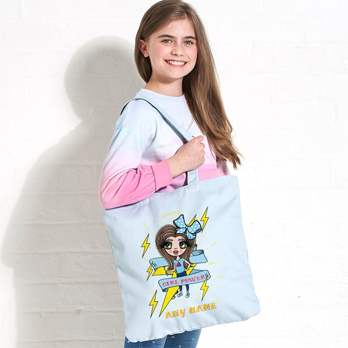 ClaireaBella Girls Girl Power Pastel Canvas Shopper - Image 4