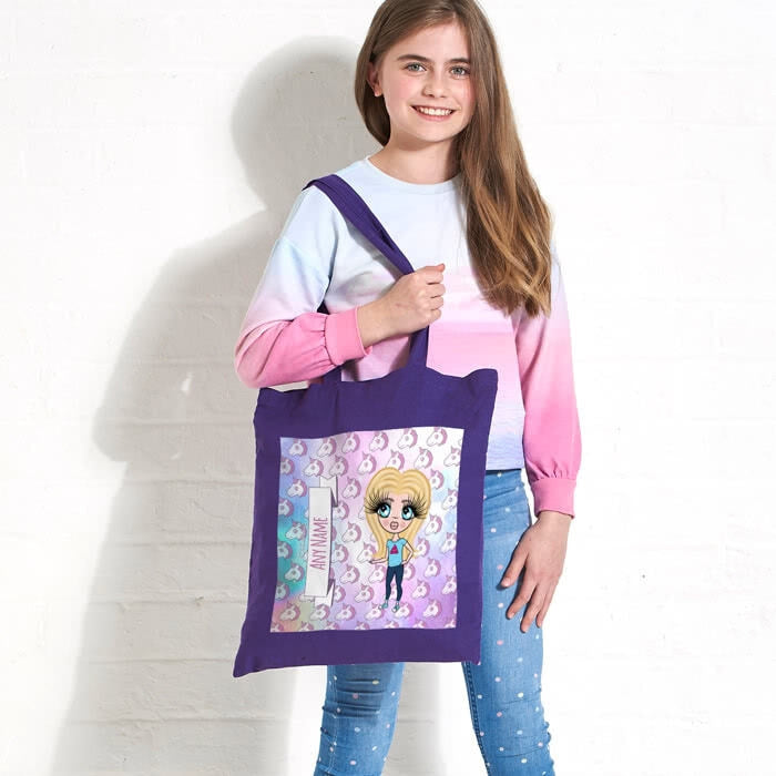 ClaireaBella Girls Unicorn Emoji Colour Pop Canvas Bag - Image 2