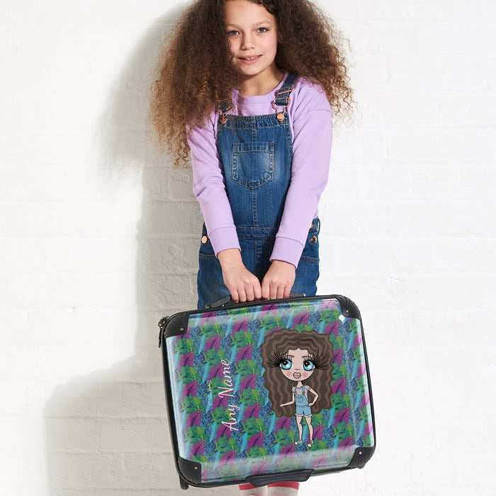 ClaireaBella Girls Neon Leaf Weekend Suitcase - Image 4