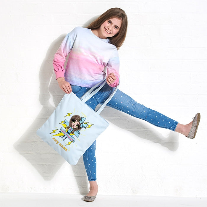 ClaireaBella Girls Girl Power Pastel Canvas Shopper - Image 3