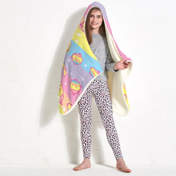 ClaireaBella Girls Unicorn Poop Emoji Hooded Blanket - Image 7