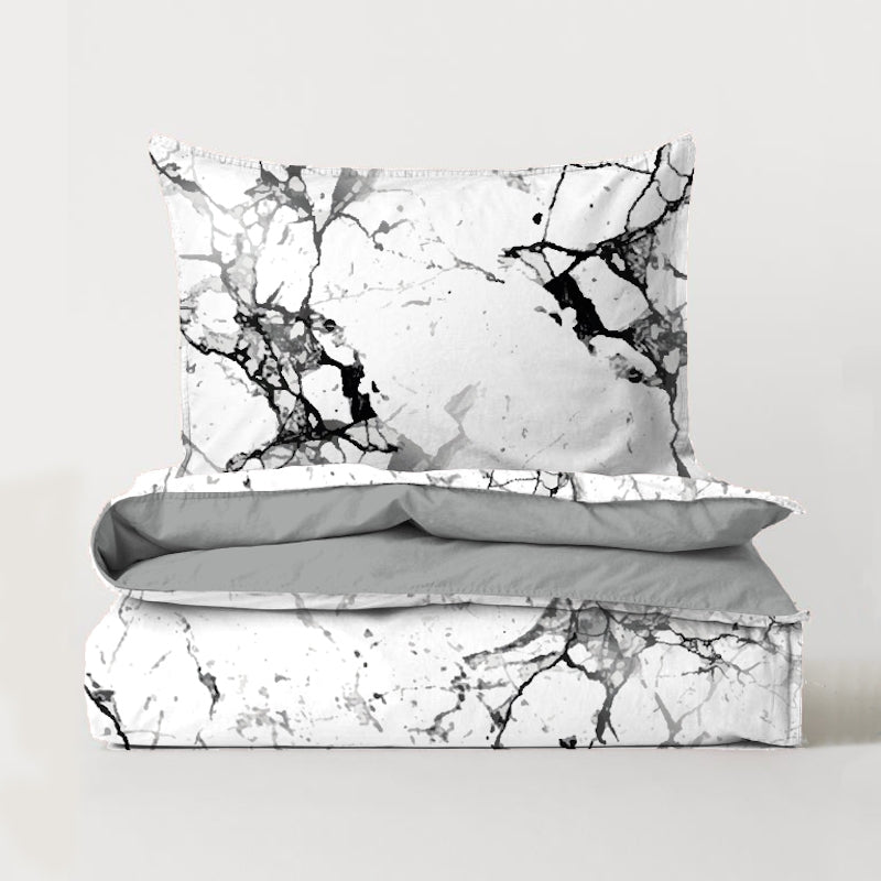 ClaireaBella Girls The LUX Collection Black and White Marble Bedding Toxic Fox