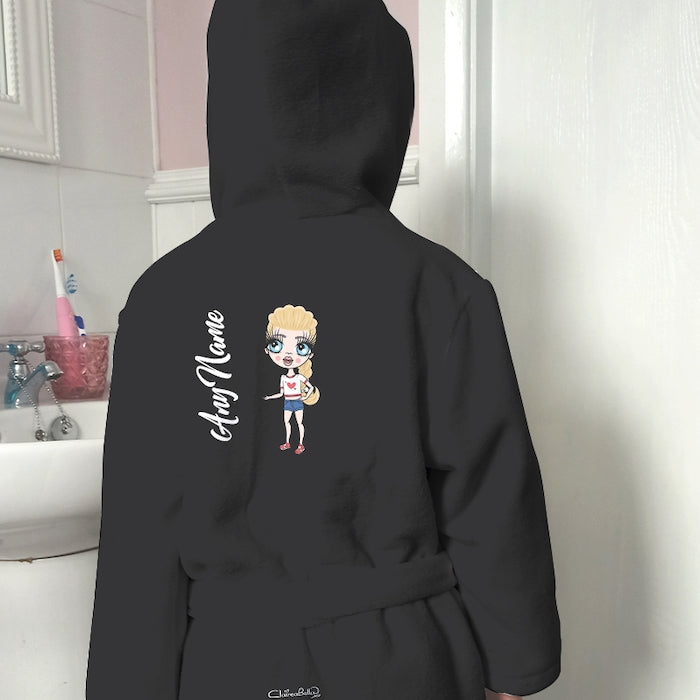 ClaireaBella Girls Black Dressing Gown - Image 1