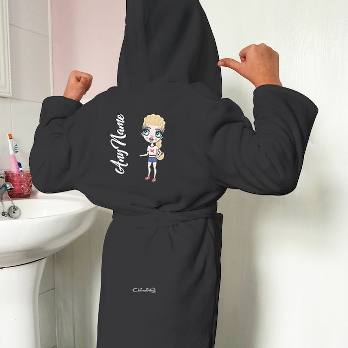 ClaireaBella Girls Black Dressing Gown - Image 4