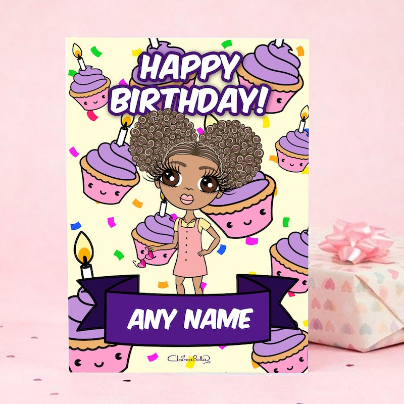ClaireaBella Girls Cute Cupcake Birthday Card - Image 3