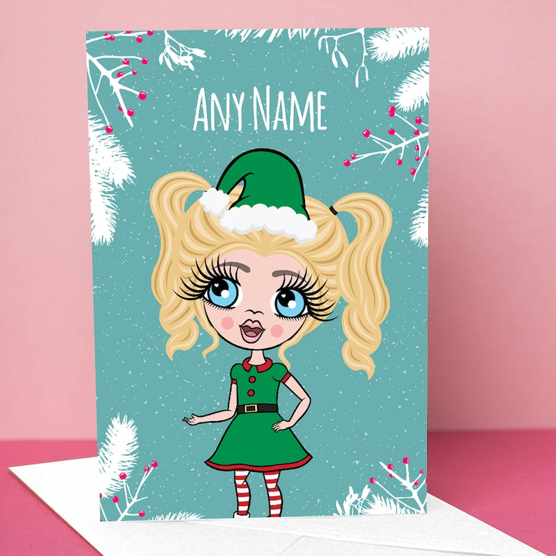 ClaireaBella Girls Festive Branches Christmas Card - Image 4