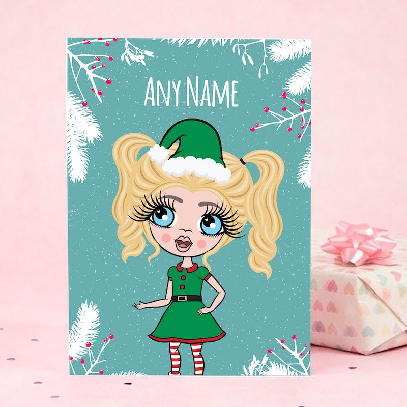ClaireaBella Girls Festive Branches Christmas Card - Image 1