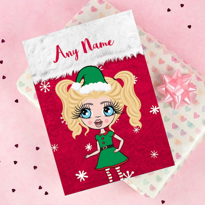 ClaireaBella Girls Snowflake Stocking Christmas Card - Image 3