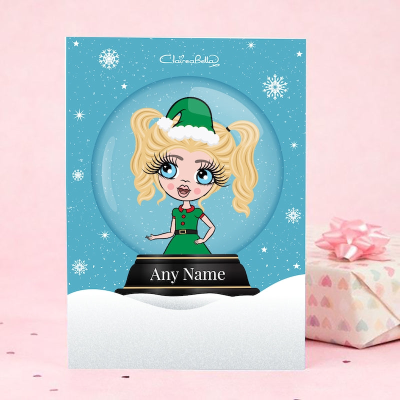 ClaireaBella Girls Snow Globe Christmas Card - Image 3