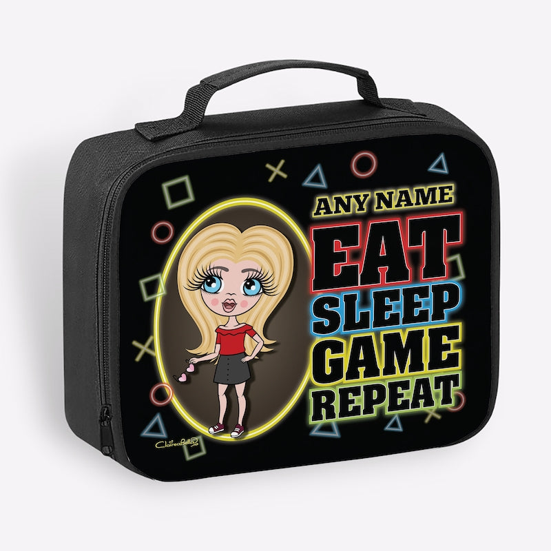ClaireaBella Girls Eat Sleep Game Repeat Cooler Lunch Bag - Image 1