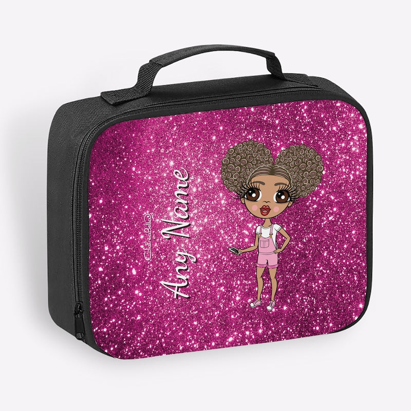 ClaireaBella Girls Pink Glitter Cooler Lunch Bag - Image 4