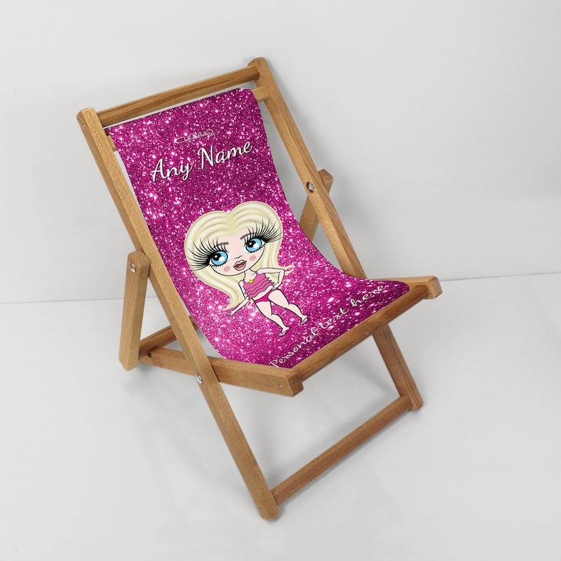 ClaireaBella Girls Glitter Effect Deckchair - Image 1