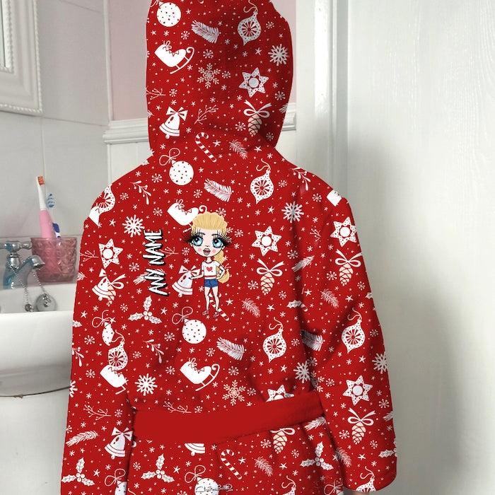 ClaireaBella Girls Festive Fun Dressing Gown - Image 4