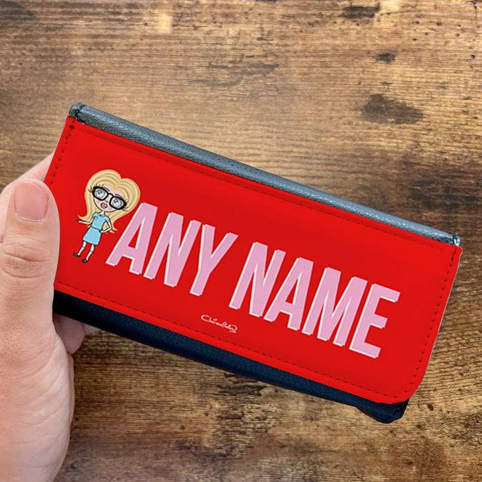 ClaireaBella Girls Personalised Red Bold Name Glasses Case - Image 2