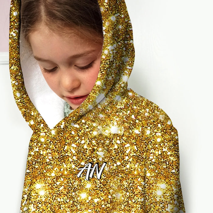 ClaireaBella Girls Gold Glitter Effect Dressing Gown - Image 4