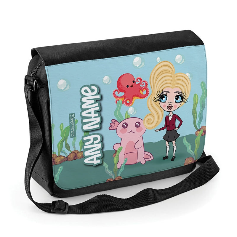 ClaireaBella Girls Personalised Axolotl Messenger Bag - Image 1