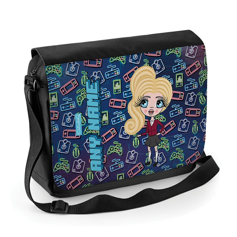 ClaireaBella Girls Personalised Gamer Messenger Bag - Image 1