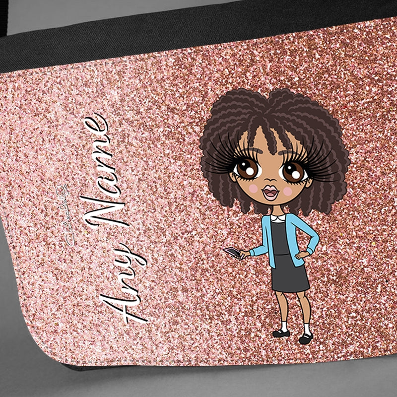 ClaireaBella Girls Personalised Blush Glitter Messenger Bag - Image 4
