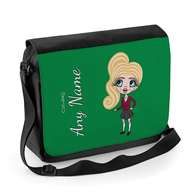 ClaireaBella Girls Personalised Green Messenger Bag - Image 1