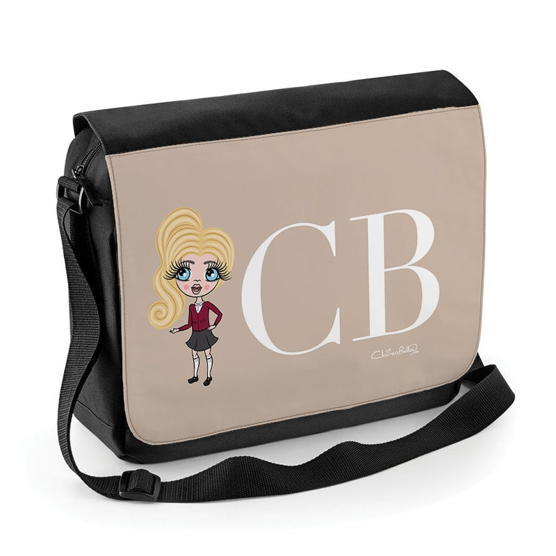 ClaireaBella Girls The LUX Collection Initial Nude Messenger Bag Toxic Fox