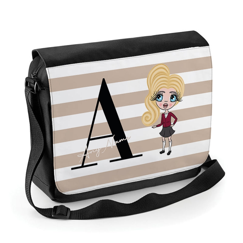 ClaireaBella Girls The LUX Collection Initial Stripe Messenger Bag - Image 1