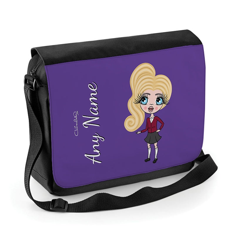 ClaireaBella Girls Personalised Purple Messenger Bag - Image 1